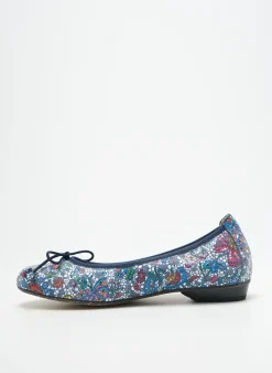 Ballerines Dorking Bleu Talon Plat Jusqu'à 3cm
