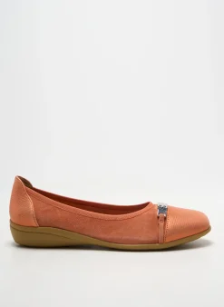 Ballerines Emilie Karston Orange Talon Plat Jusqu'à 3cm