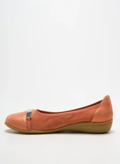Ballerines Emilie Karston Orange Talon Plat Jusqu'à 3cm