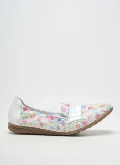 Ballerines Geo-reino Blanc Talon Plat Jusqu'à 3cm