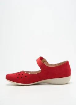 Ballerines Hirica Rouge Talon Plat Jusqu'à 3cm