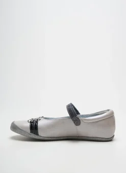 Ballerines Tty Argent Talon Plat Jusqu'à 3cm