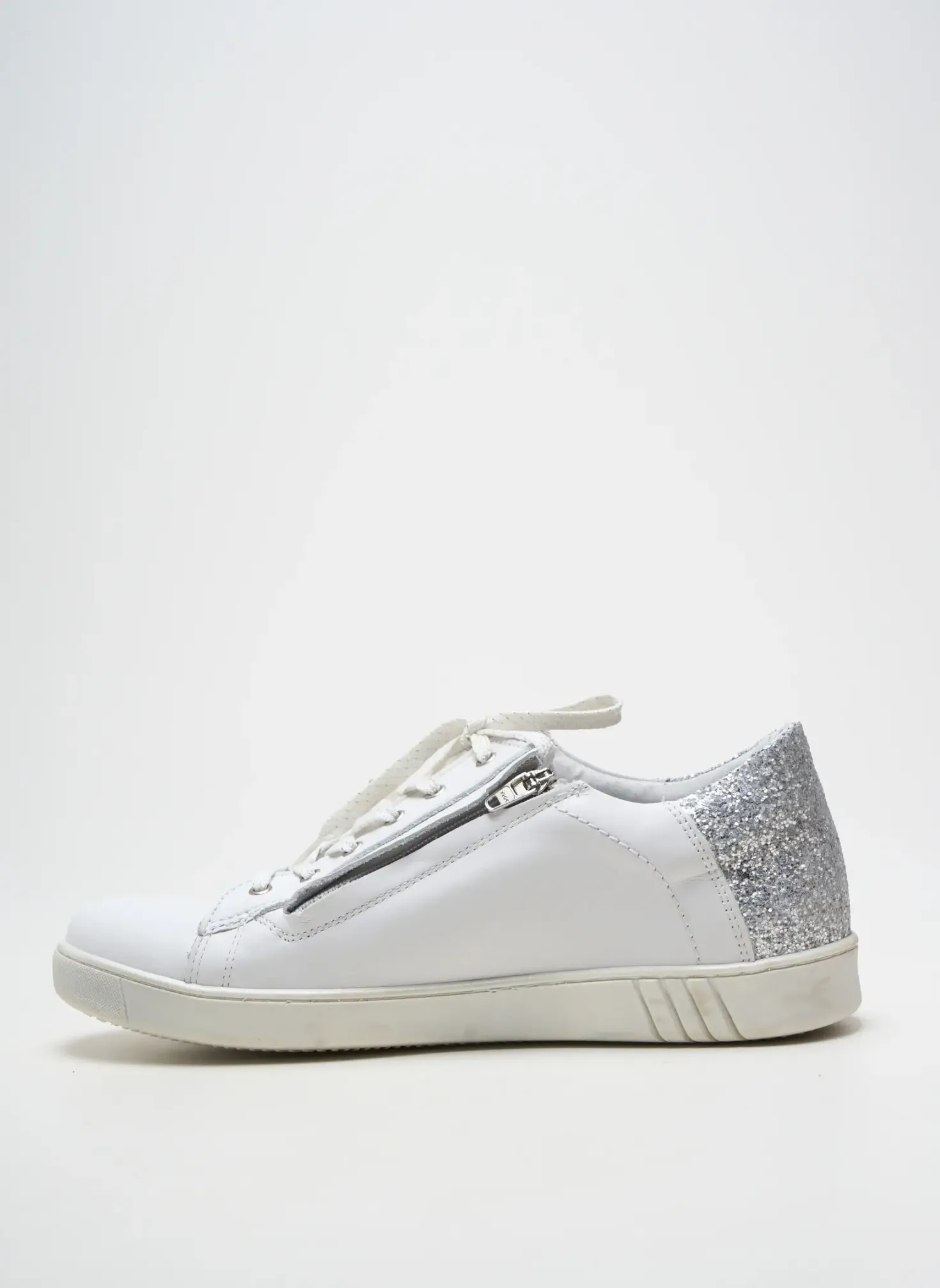 Baskets Bellamy Argent Talon Plat Jusqu'à 3cm
