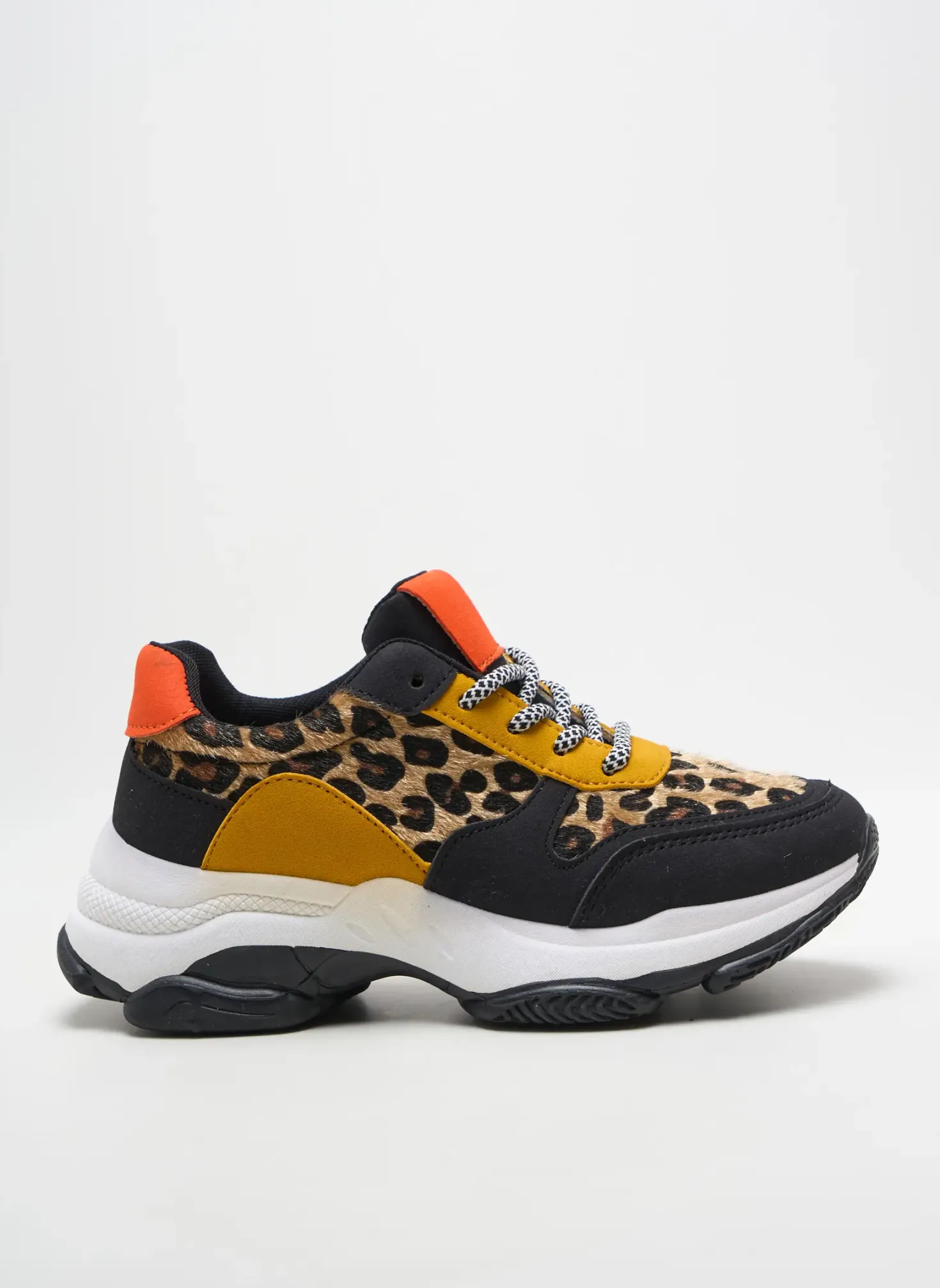 Baskets Ideal Shoes Jaune Talon De 4 À 6cm