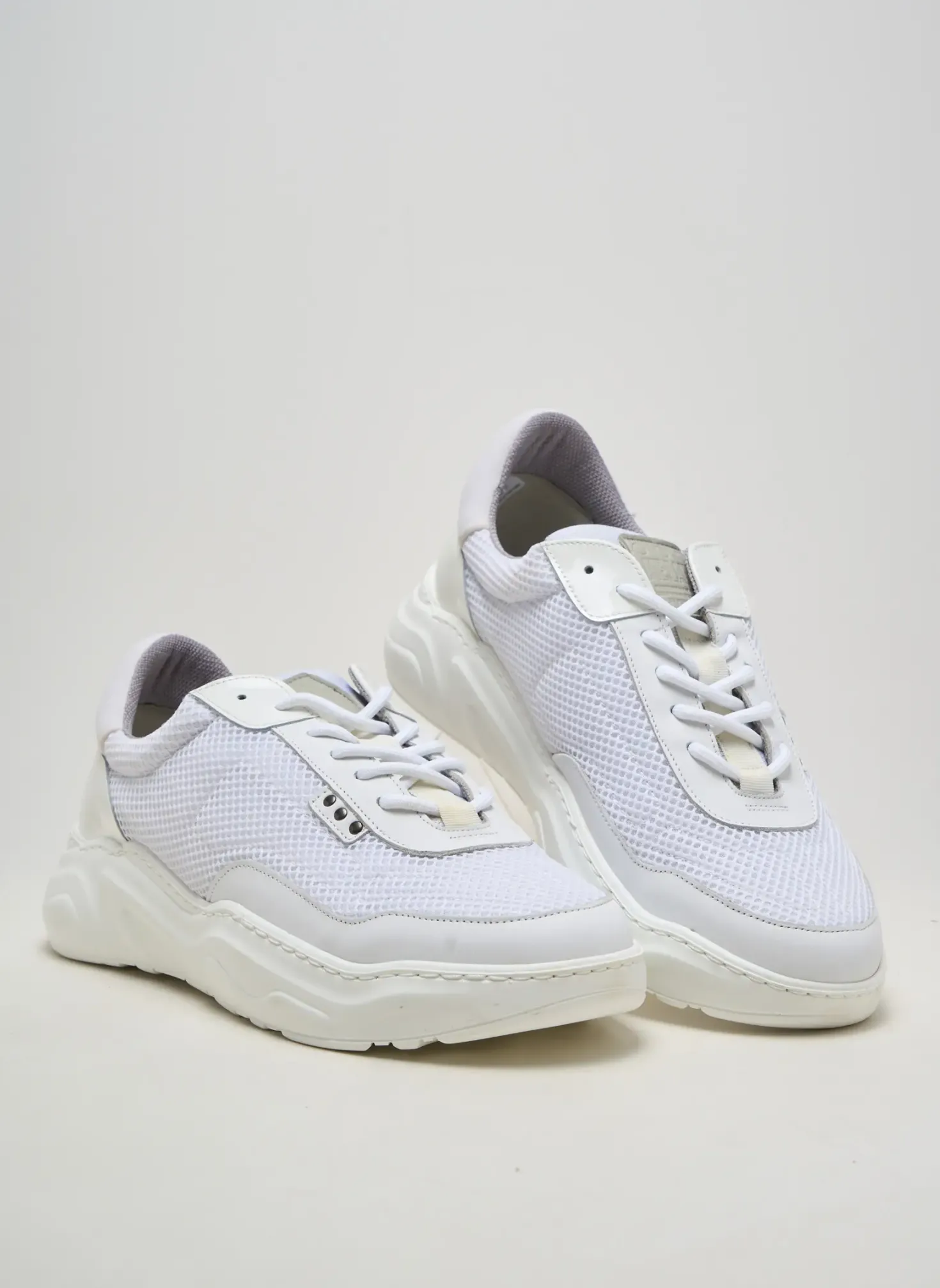 Baskets Me.land Blanc Talon De 4 À 6cm