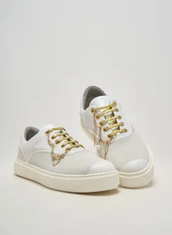 Baskets Me.land Blanc Talon Plat Jusqu'à 3cm