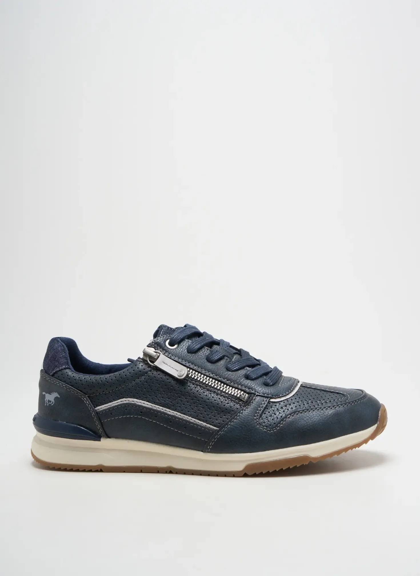 Baskets Mustang Bleu Bout Rond