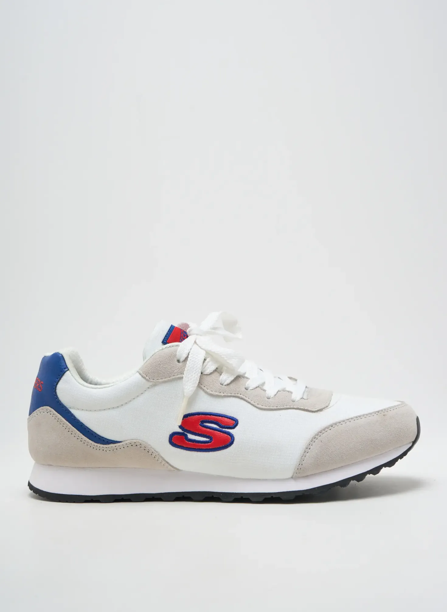 Baskets Skechers Blanc Talon Plat Jusqu'à 3cm