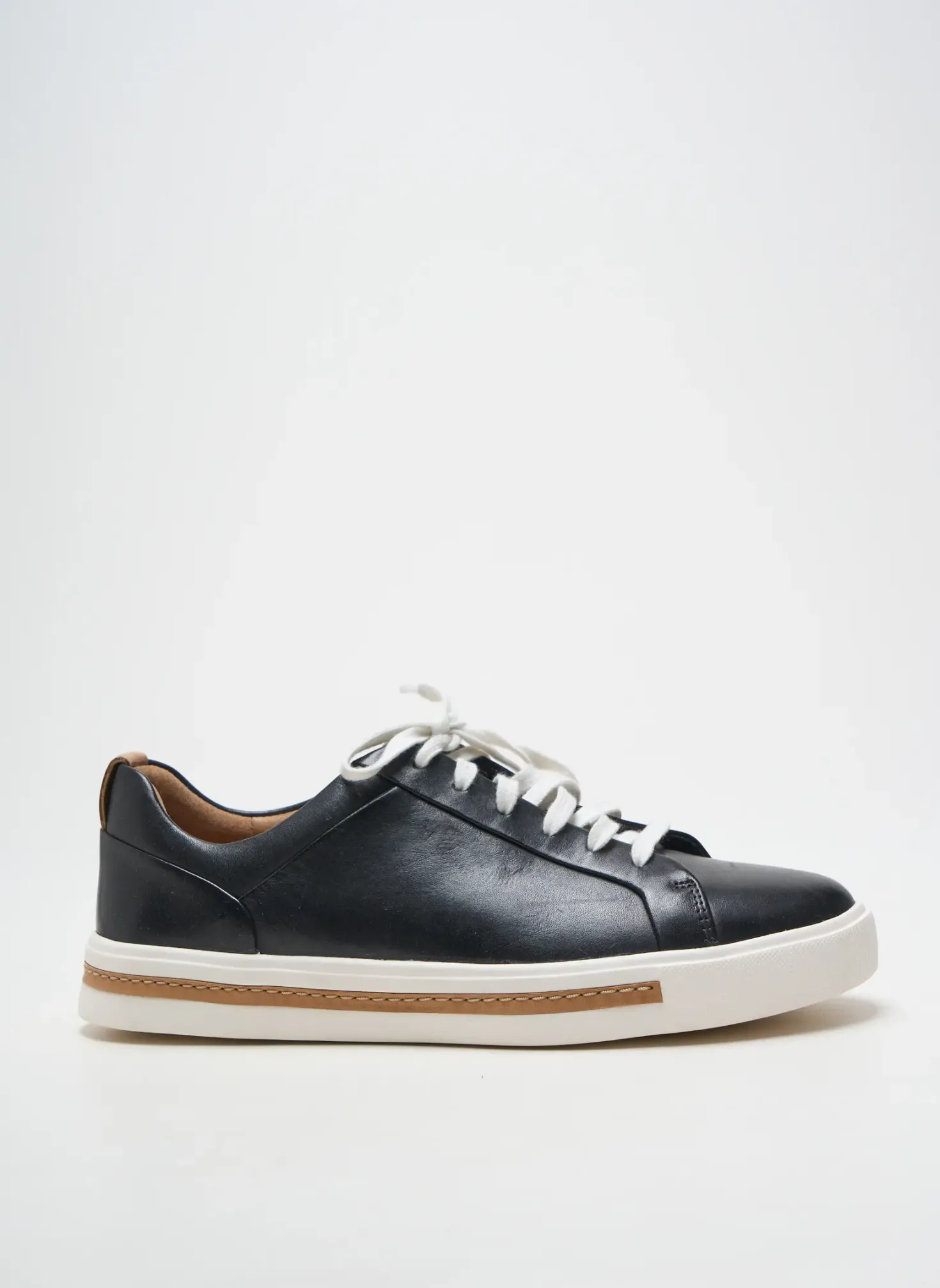 Baskets Unstructured By Clarks Noir Talon Plat Jusqu'à 3cm