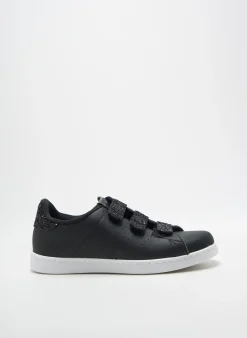 Baskets Victoria Noir Talon Plat Jusqu'à 3cm