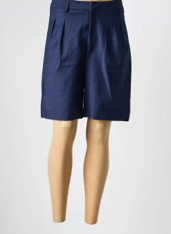 Bermuda Jane Blue Bleu Taille À Pinces