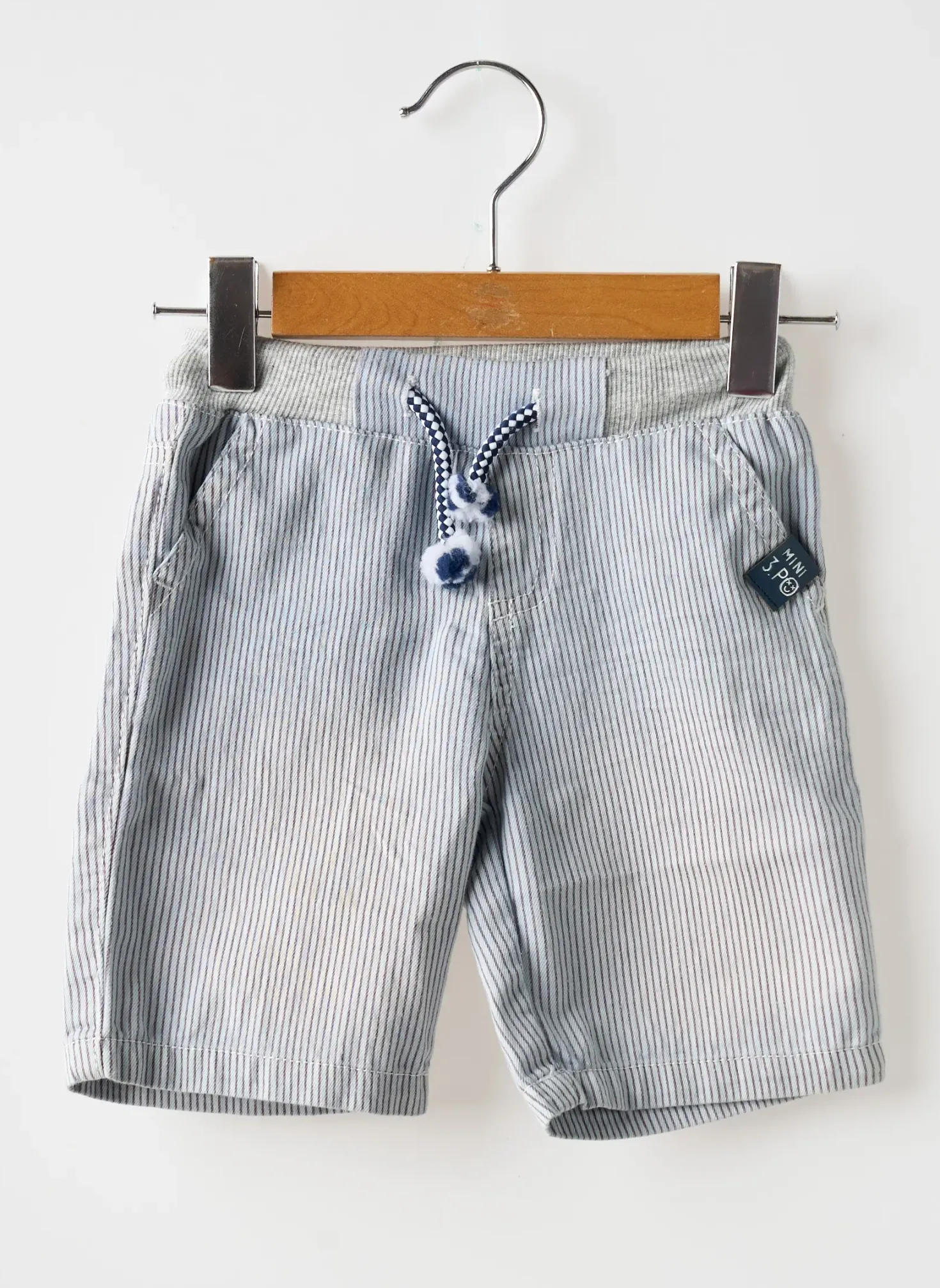 Bermuda 3 Pommes Bleu Taille Élastique