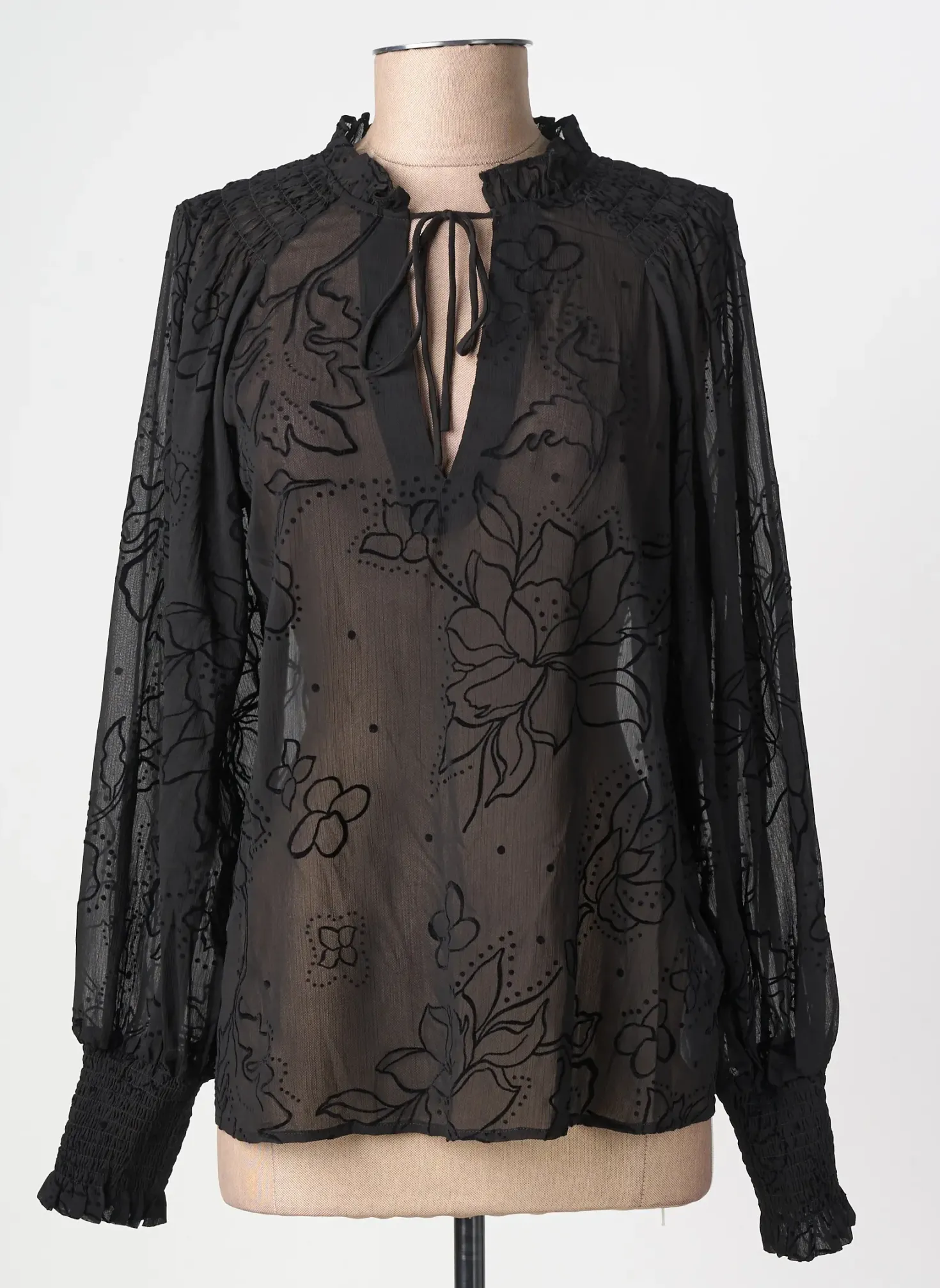Blouse Desigual Noir Manches Longues