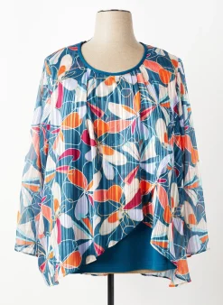 Blouse Gregory Pat Vert Manches Longues
