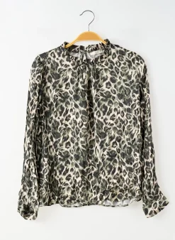 Blouse La Vie Paris Vert Manches Longues