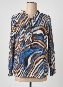 Blouse Quattro Bleu Manches Longues