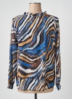 Blouse Quattro Bleu Manches Longues
