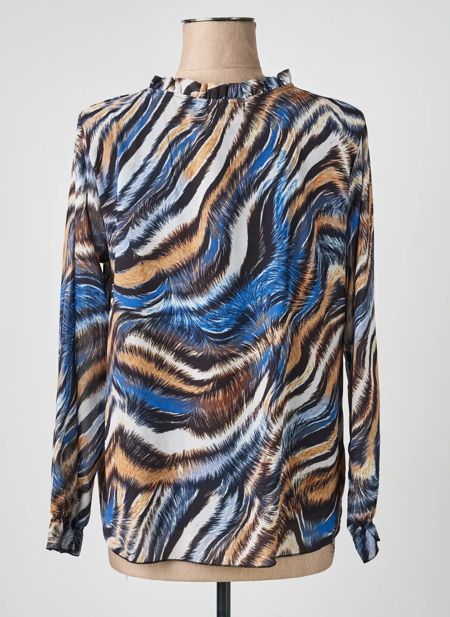 Blouse Quattro Bleu Manches Longues