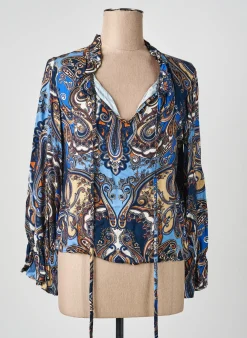Blouse Quattro Bleu Manches Longues