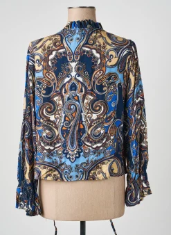 Blouse Quattro Bleu Manches Longues