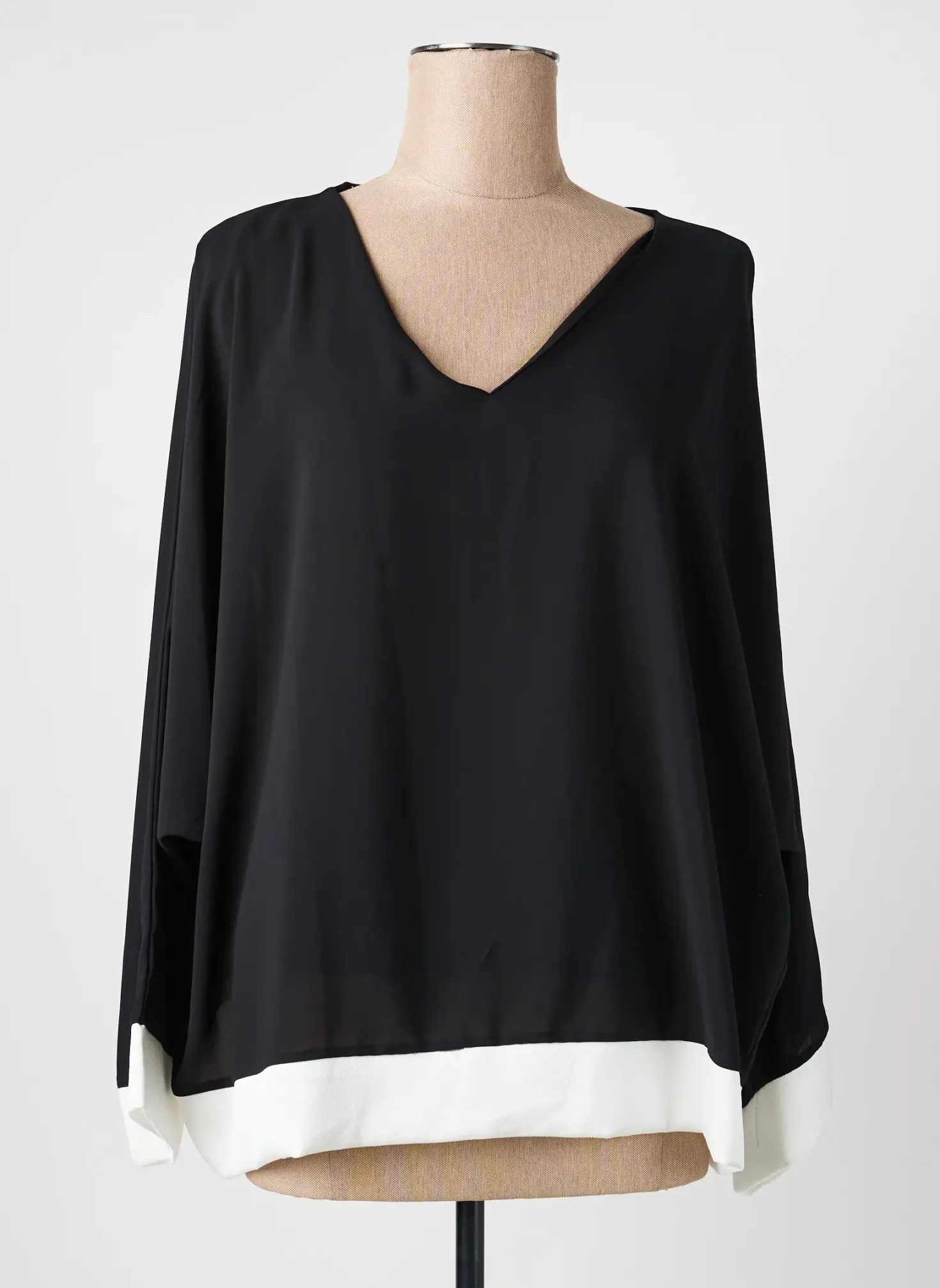 Blouse Quattro Noir Manches Longues