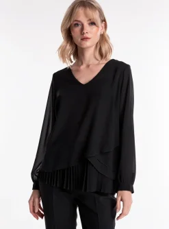 Blouse Quattro Noir Manches Longues
