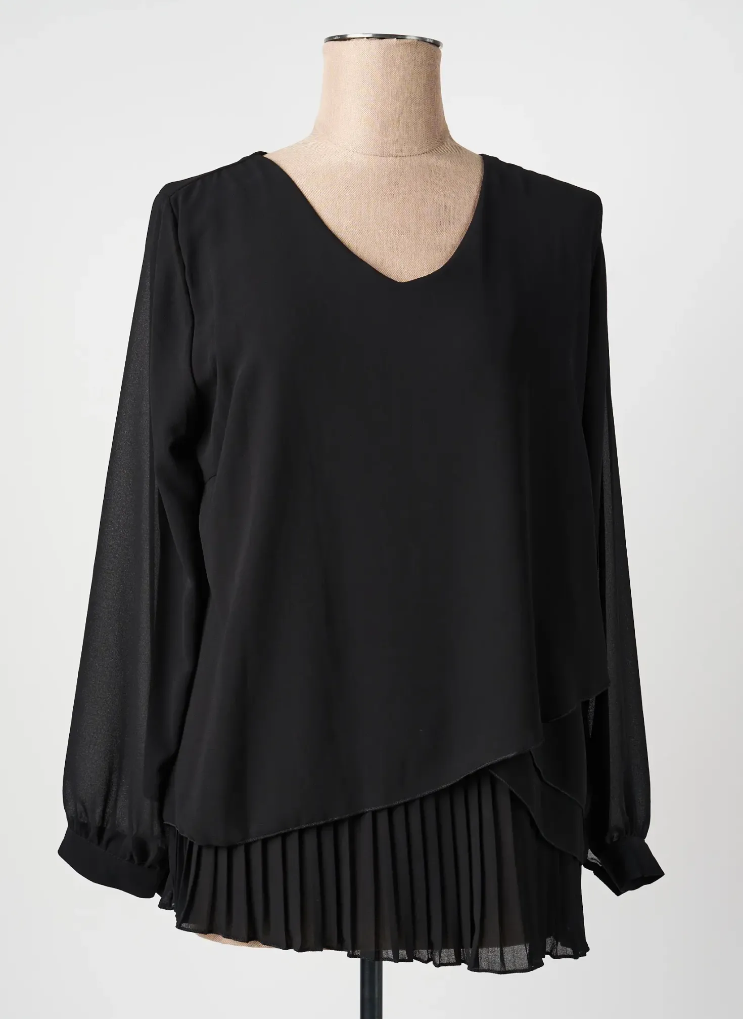 Blouse Quattro Noir Manches Longues