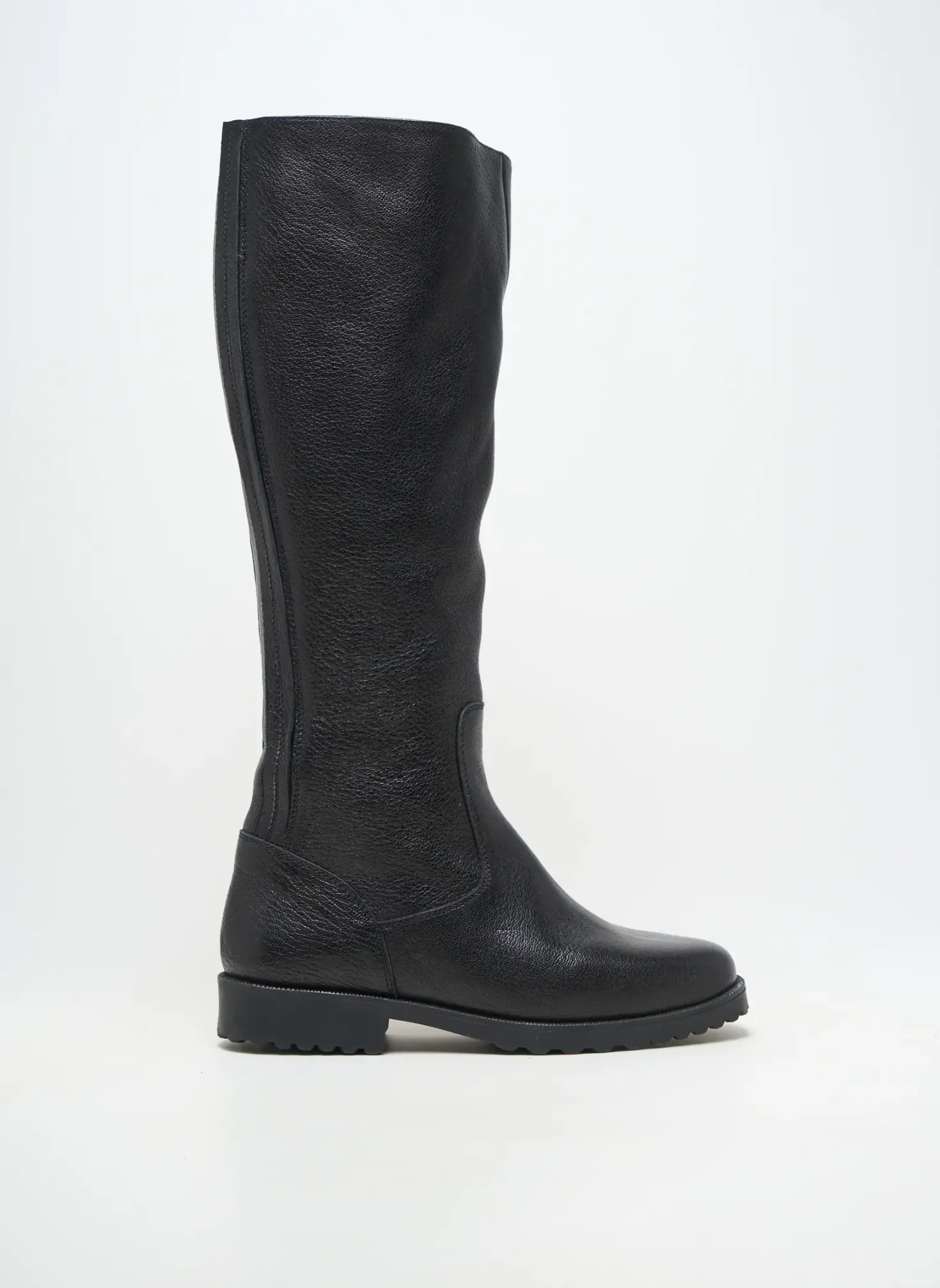 Bottes Brunate Noir Talon Plat Jusqu'à 3cm