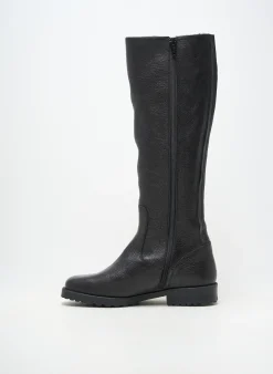 Bottes Brunate Noir Talon Plat Jusqu'à 3cm