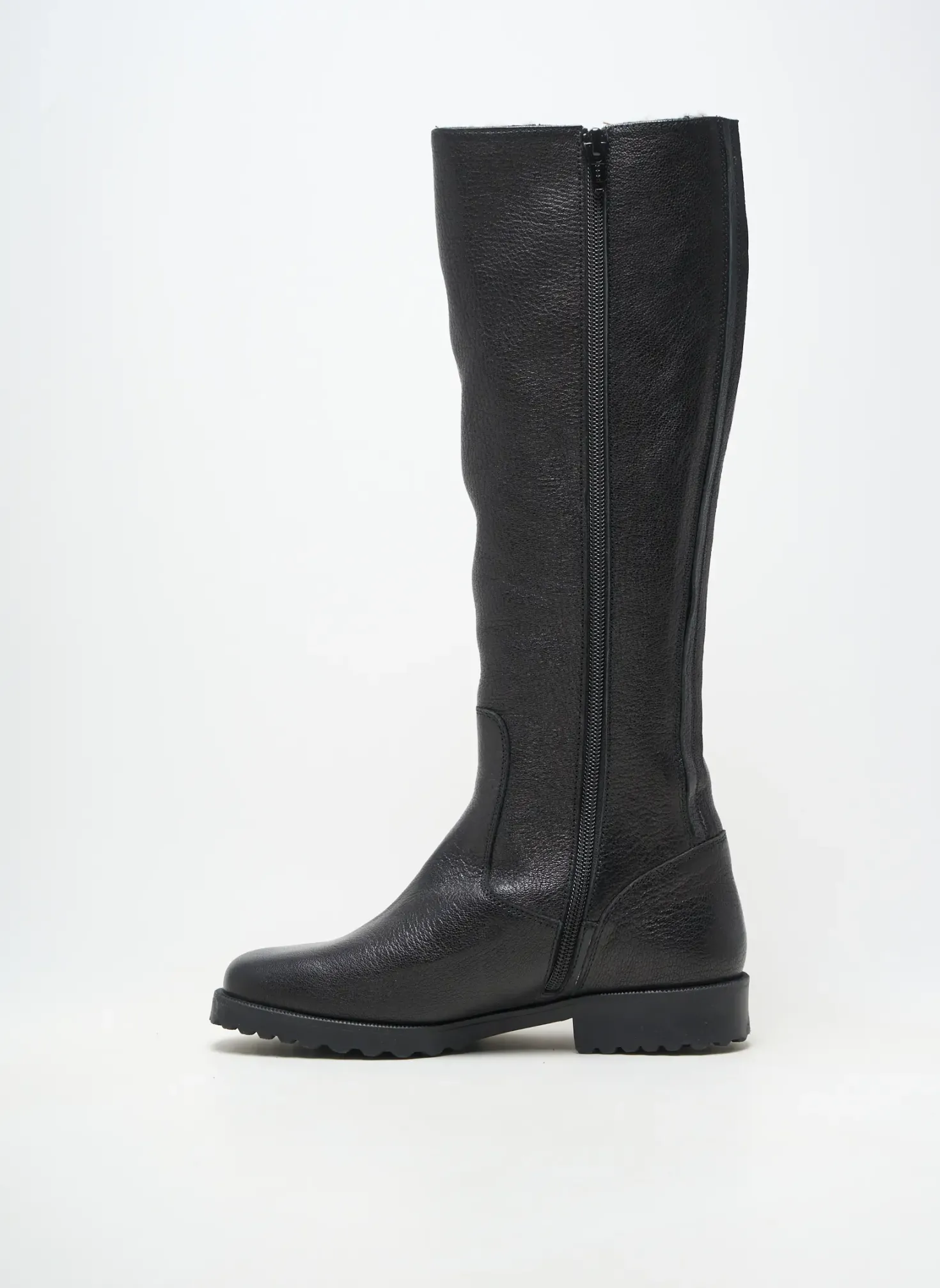 Bottes Brunate Noir Talon Plat Jusqu'à 3cm