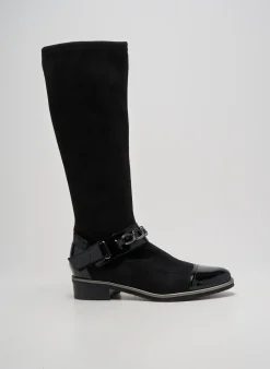 Bottes Fugitive By Francesco Rossi Noir Talon Plat Jusqu'à 3cm