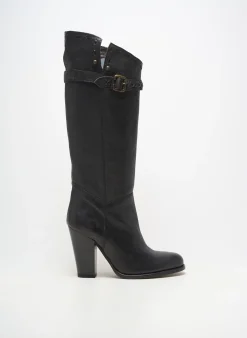 Bottes Ilario Ferucci Noir Talon Haut De 10cm Et Plus