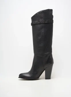 Bottes Ilario Ferucci Noir Talon Haut De 10cm Et Plus
