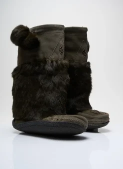 Bottes Muks Marron Talon Plat Jusqu'à 3cm