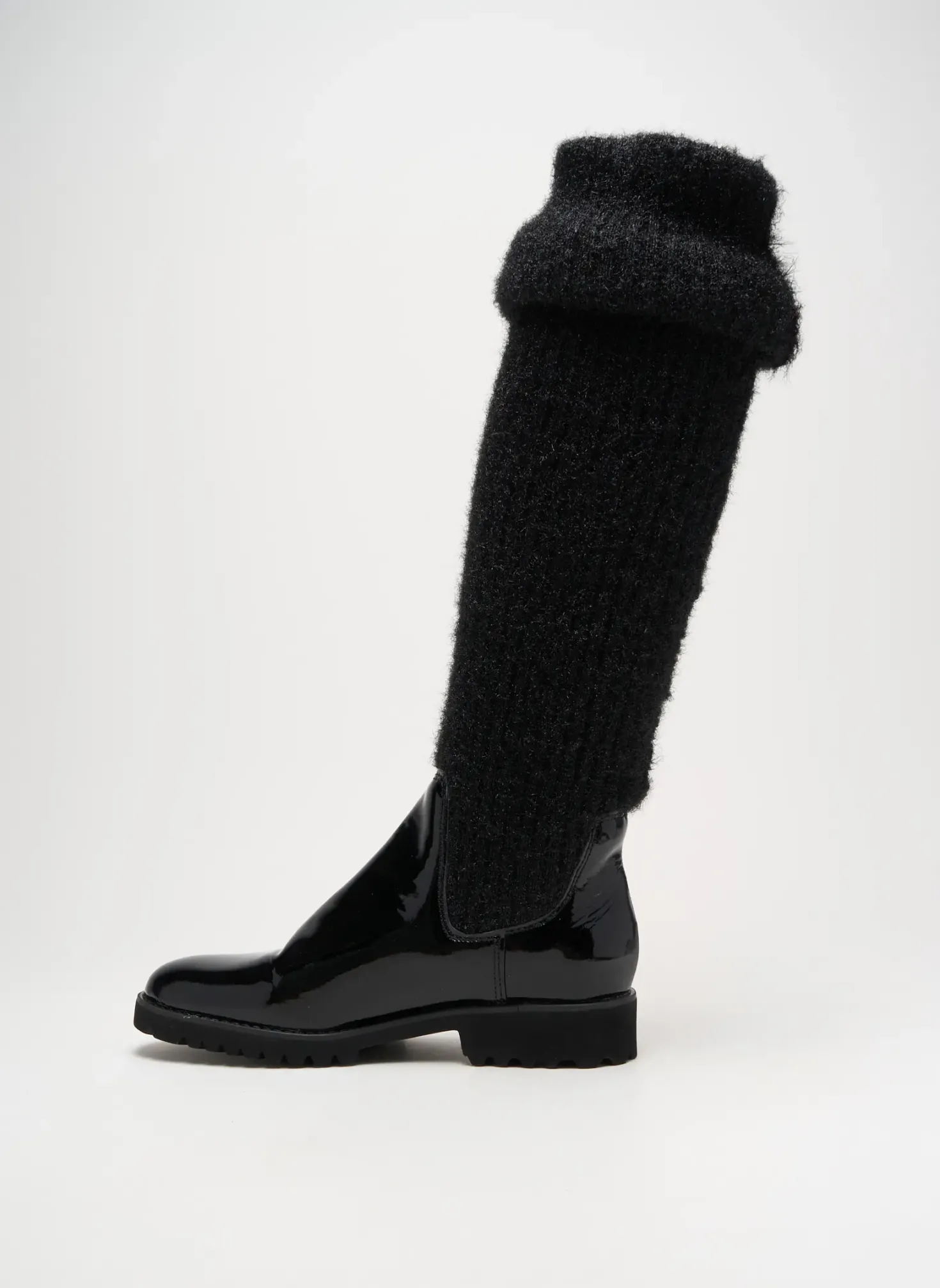 Bottes Regard Noir Talon Plat Jusqu'à 3cm