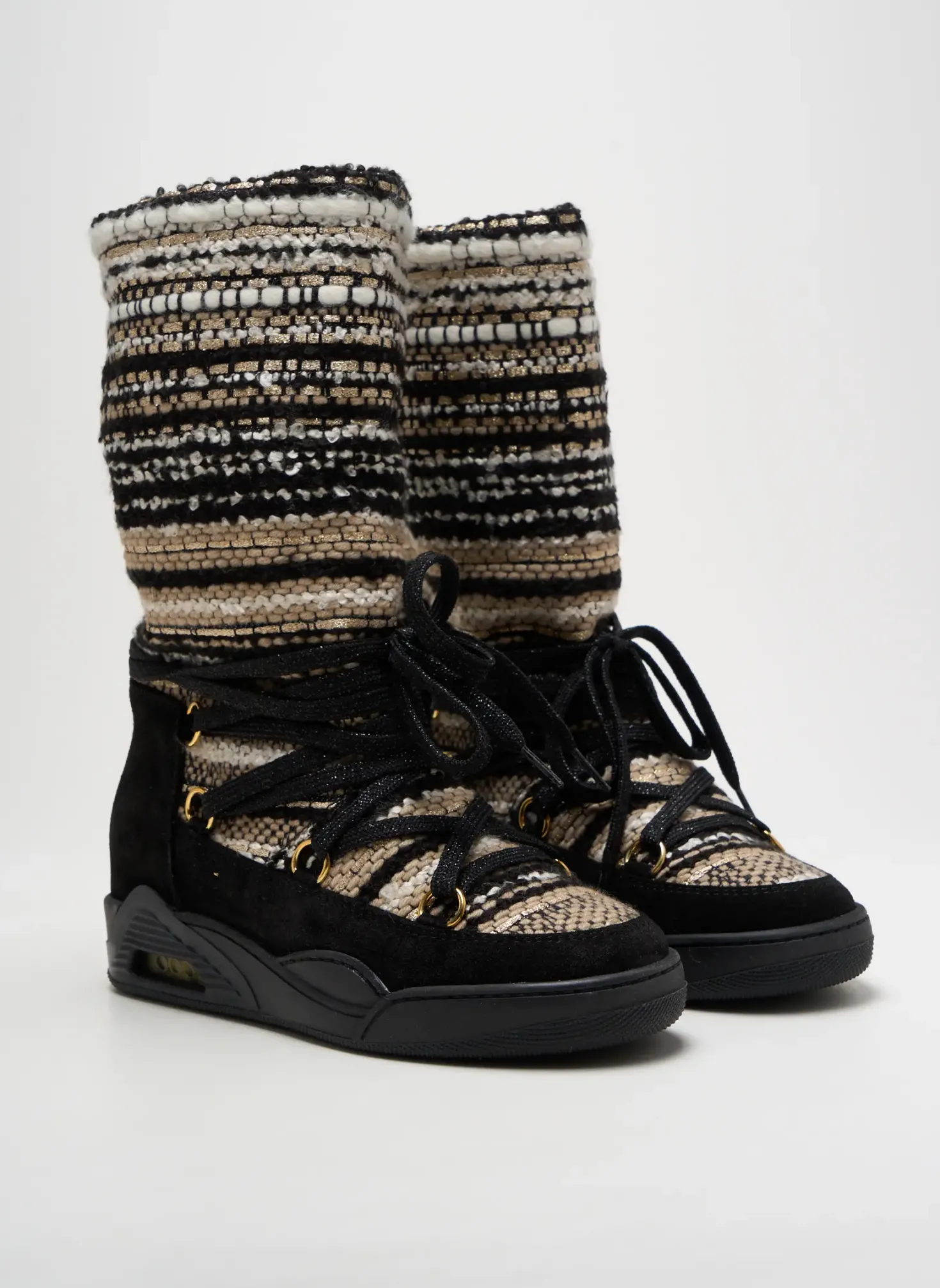 Bottes Serafini Noir Talon Plat Jusqu'à 3cm