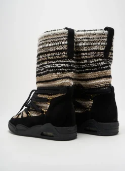 Bottes Serafini Noir Talon Plat Jusqu'à 3cm