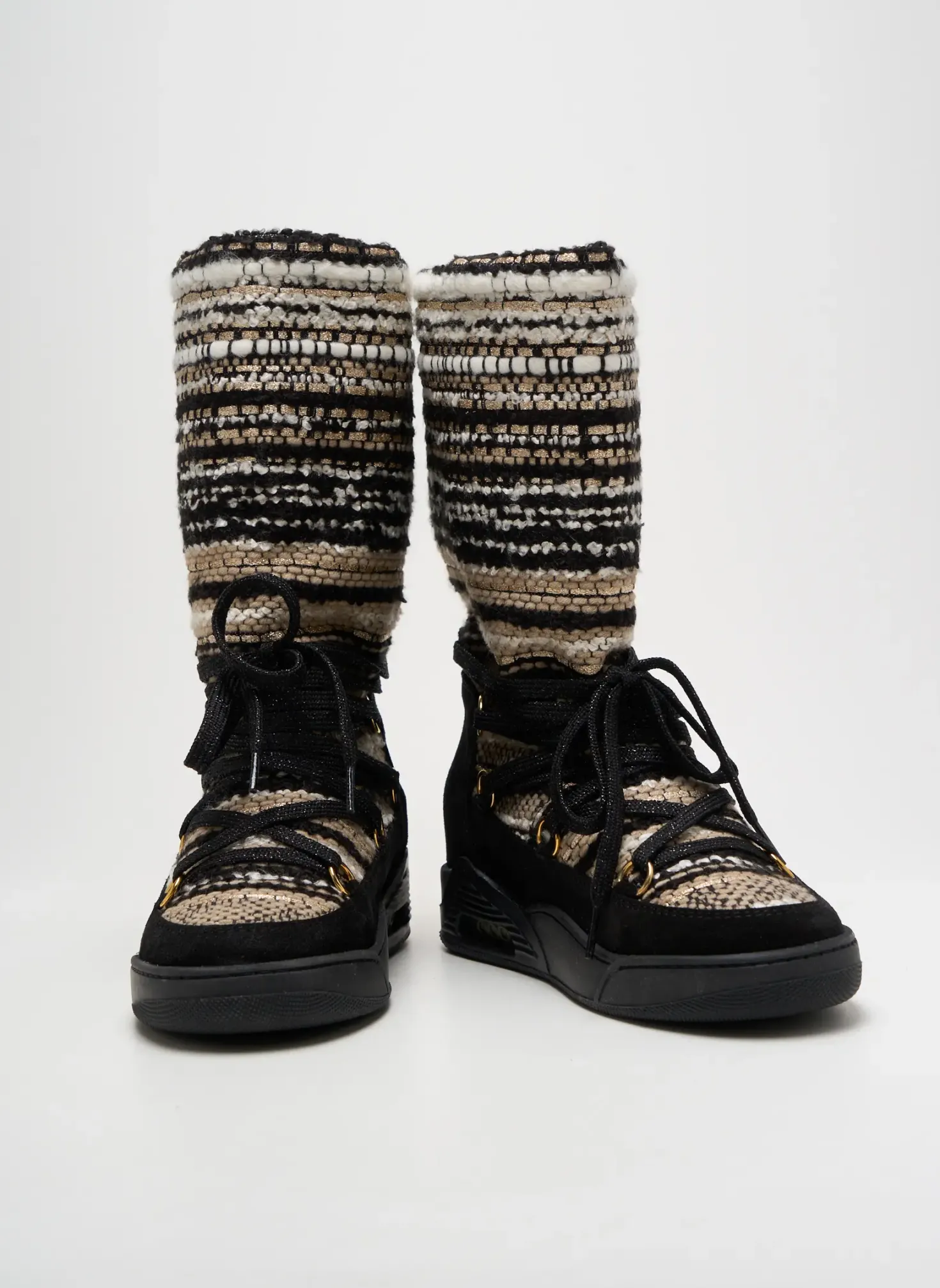 Bottes Serafini Noir Talon Plat Jusqu'à 3cm