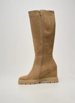 Bottes Softwaves Beige Talon Plat Jusqu'à 3cm