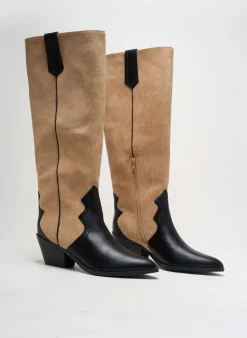 Bottes Vanessa Wu Beige Talon De 4 À 6cm