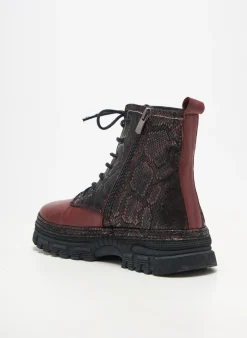 Bottines/boots Pedro Torres Rouge Fonce Talon Plat Jusqu'à 3cm