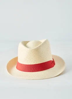 Chapeau Panama Hat Rouge