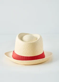 Chapeau Panama Hat Rouge