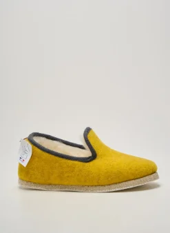 Chaussons/pantoufles Chausse Mouton Jaune Talon Plat Jusqu'à 3cm