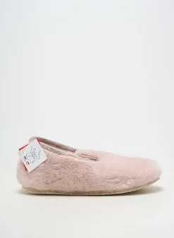 Chaussons/pantoufles Chausse Mouton Rose Talon Plat Jusqu'à 3cm