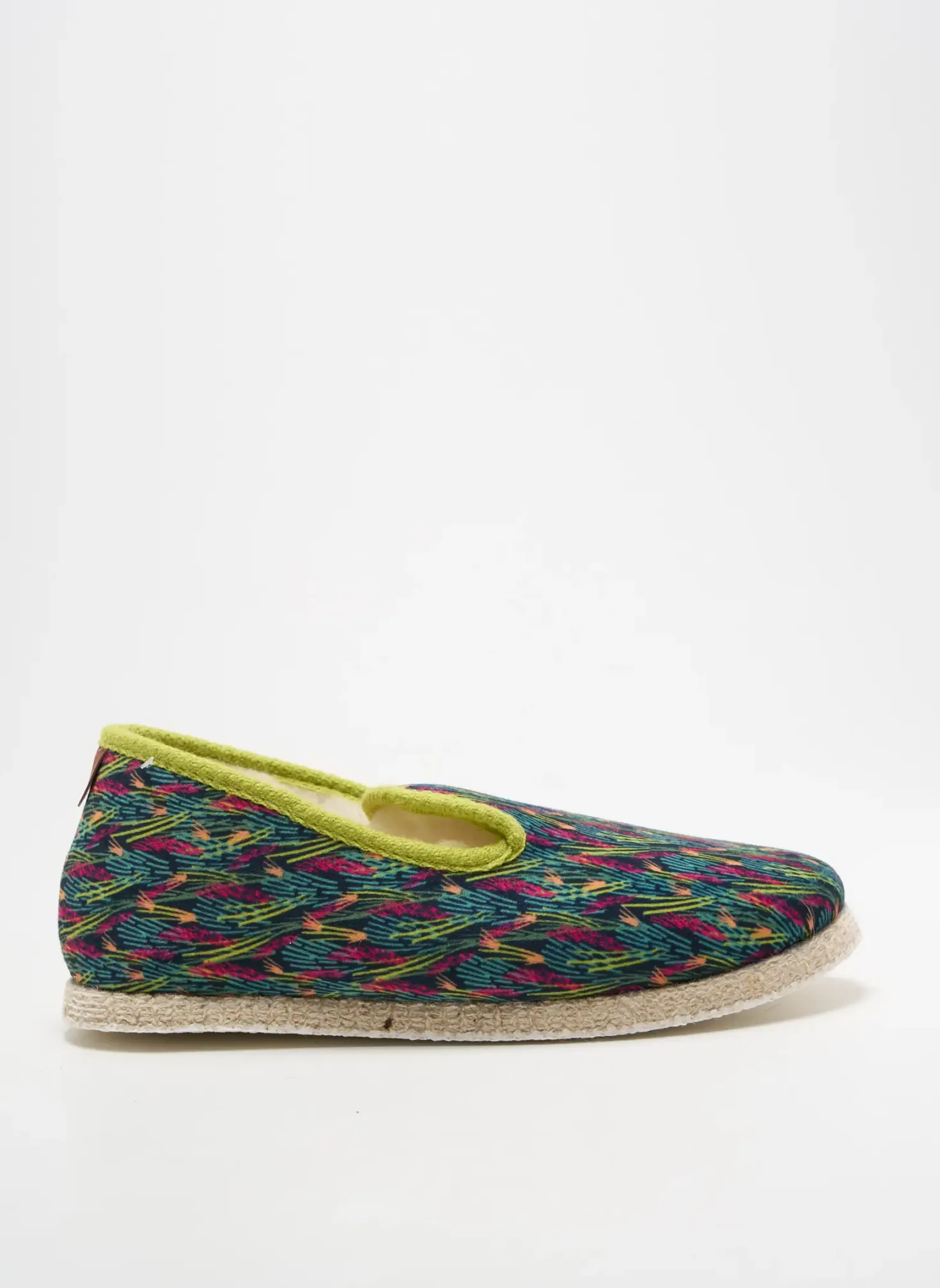 Chaussons/pantoufles Chausse Mouton Vert Talon Plat Jusqu'à 3cm