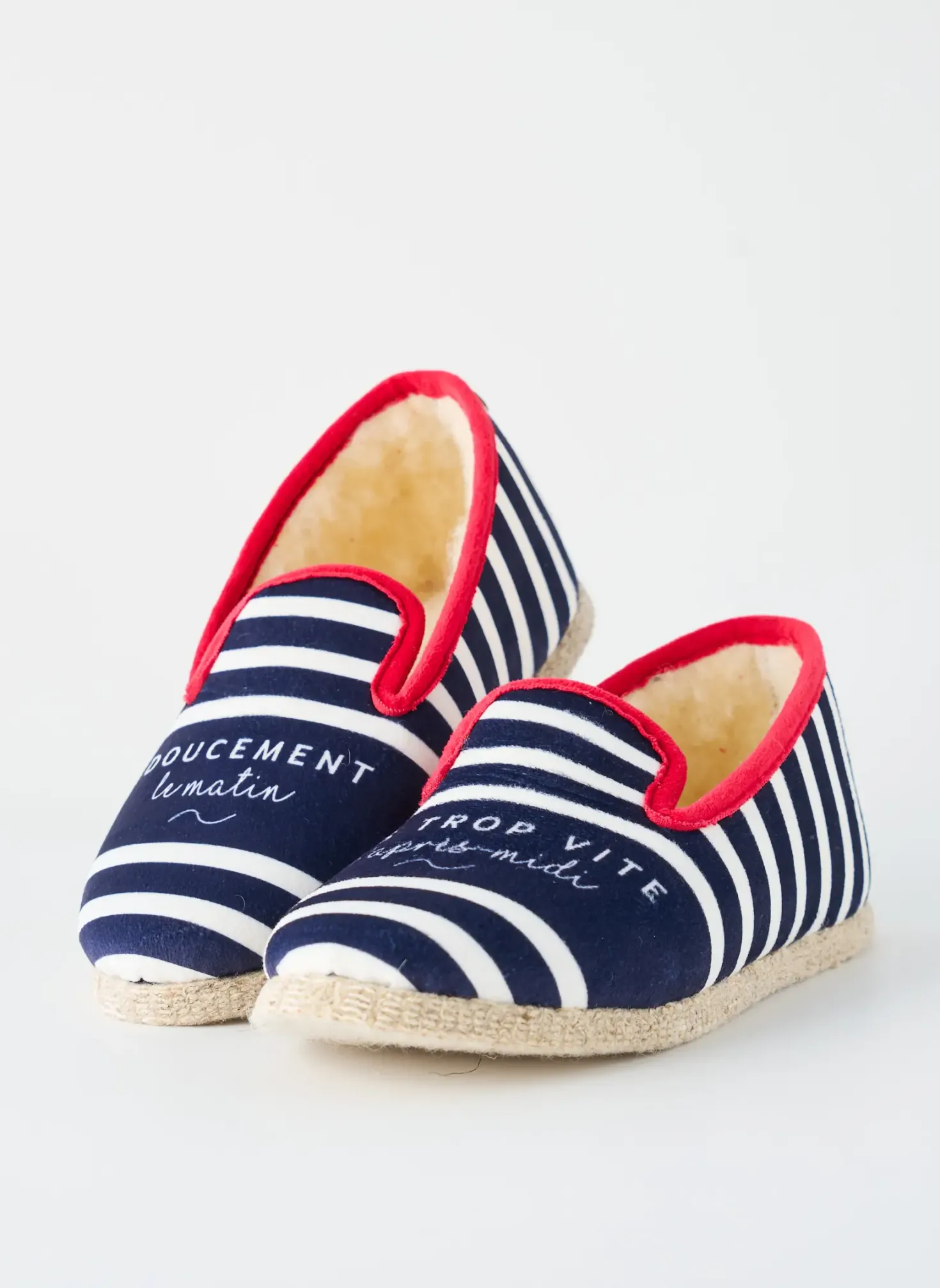 Chaussons/pantoufles Chausse Mouton Bleu Bout Rond