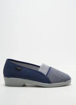 Chaussons/pantoufles Fargeot Bleu Talon Plat Jusqu'à 3cm