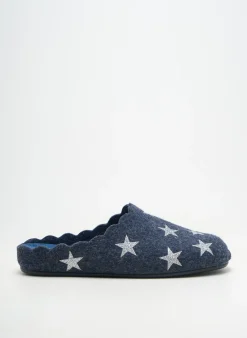 Chaussons/pantoufles Goes Bleu Talon Plat Jusqu'à 3cm