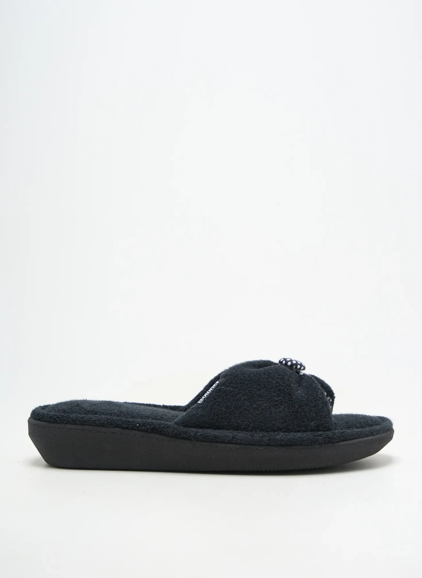 Chaussons/pantoufles Isotoner Noir Talon Plat Jusqu'à 3cm